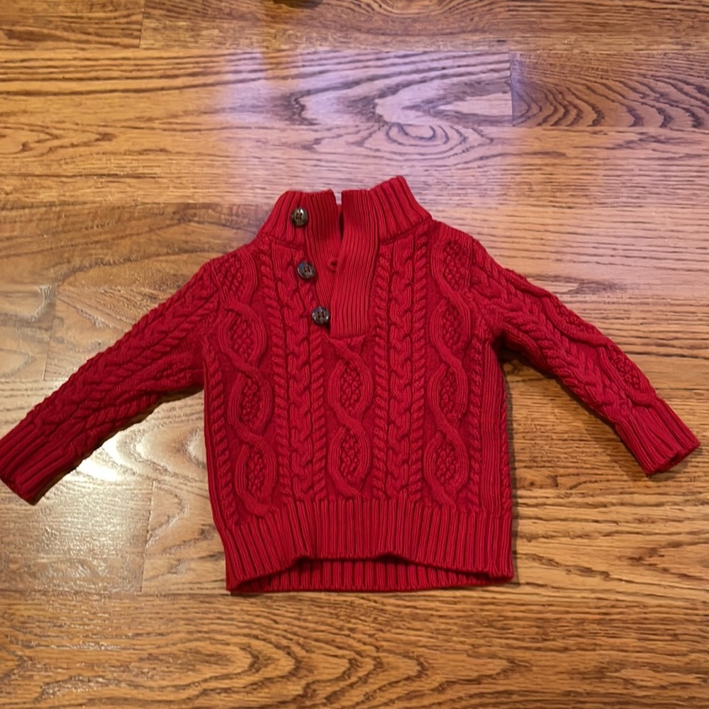 Hope & Henry Boys Mock Neck Cable Sweater